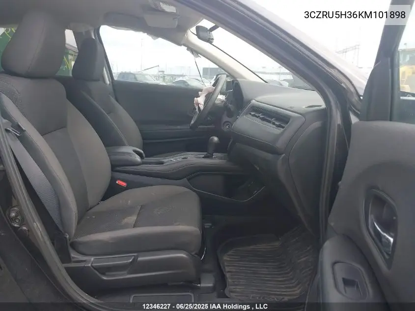2019 Honda Hr-V Lx VIN: 3CZRU5H36KM101898 Lot: 12346227
