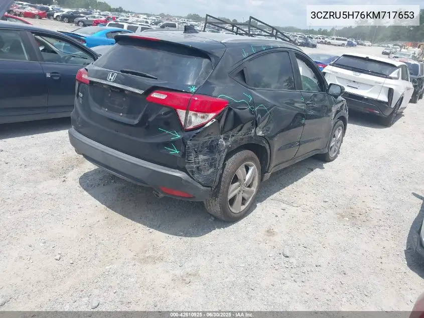 2019 Honda Hr-V Ex-L VIN: 3CZRU5H76KM717653 Lot: 42610925