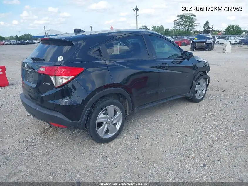 2019 Honda Hr-V Ex-L VIN: 3CZRU6H70KM732963 Lot: 42619486