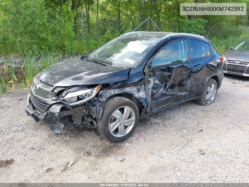 2019 Honda Hr-V Ex VIN: 3CZRU6H5XKM742592 Lot: 42622931