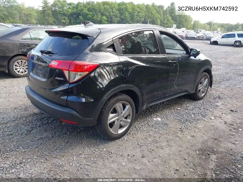 2019 Honda Hr-V Ex VIN: 3CZRU6H5XKM742592 Lot: 42622931