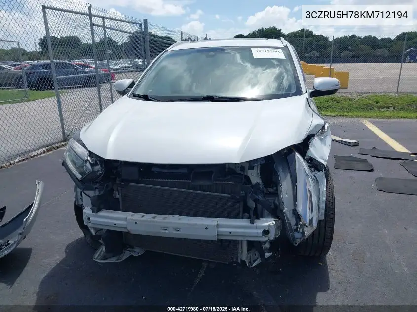 2019 Honda Hr-V Ex-L VIN: 3CZRU5H78KM712194 Lot: 42719980