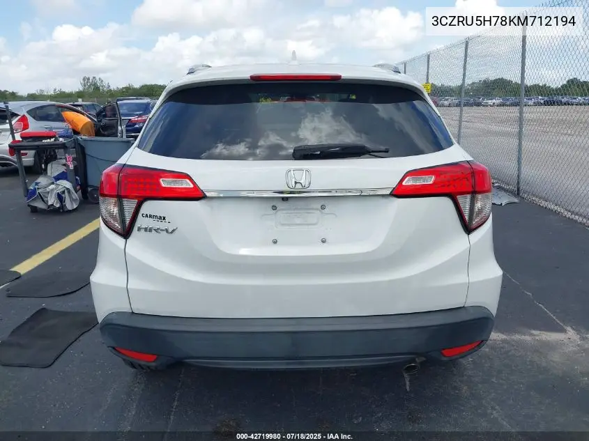 2019 Honda Hr-V Ex-L VIN: 3CZRU5H78KM712194 Lot: 42719980