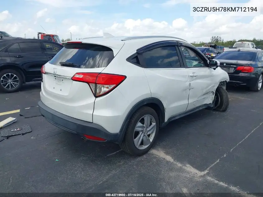 2019 Honda Hr-V Ex-L VIN: 3CZRU5H78KM712194 Lot: 42719980