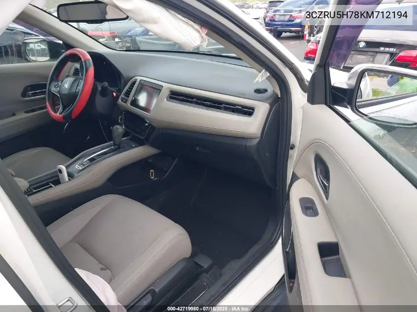 2019 Honda Hr-V Ex-L VIN: 3CZRU5H78KM712194 Lot: 42719980