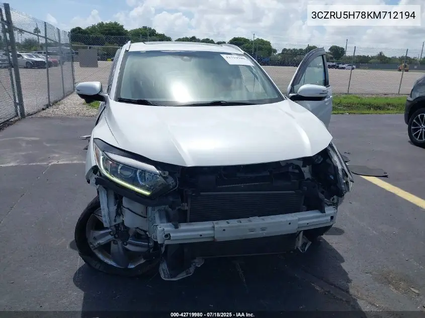 2019 Honda Hr-V Ex-L VIN: 3CZRU5H78KM712194 Lot: 42719980