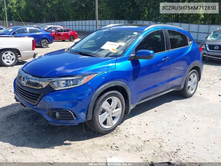2019 Honda Hr-V Ex-L VIN: 3CZRU5H75KM712850 Lot: 42770101