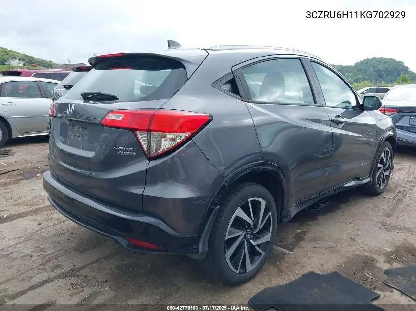 2019 Honda Hr-V Sport VIN: 3CZRU6H11KG702929 Lot: 42770503