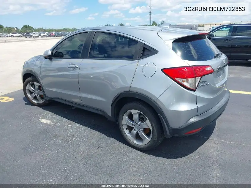 2020 Honda Hr-V Awd Lx VIN: 3CZRU6H30LM722853 Lot: 42227889