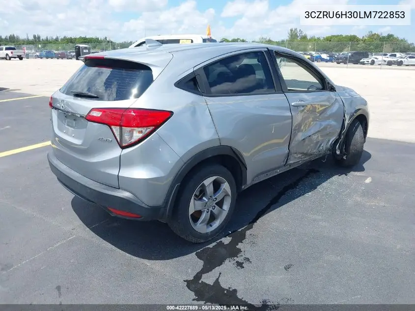 2020 Honda Hr-V Awd Lx VIN: 3CZRU6H30LM722853 Lot: 42227889