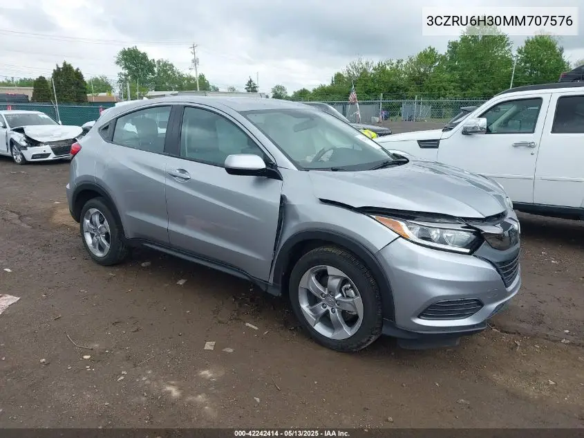 2021 Honda Hr-V Awd Lx VIN: 3CZRU6H30MM707576 Lot: 42242414