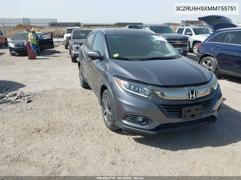 2021 Honda Hr-V Awd Ex VIN: 3CZRU6H5XMM755751 Lot: 42257776