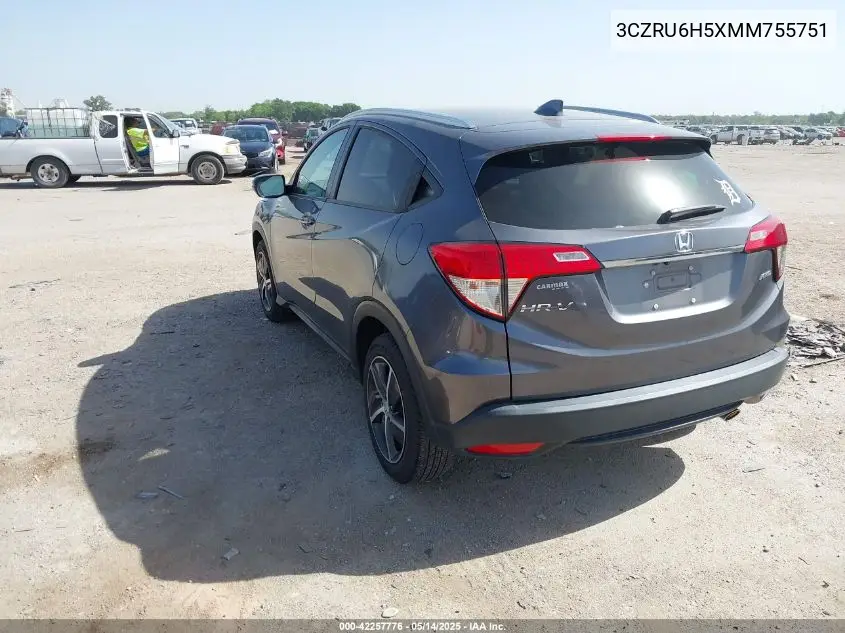 2021 Honda Hr-V Awd Ex VIN: 3CZRU6H5XMM755751 Lot: 42257776