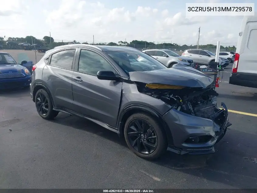 2021 Honda Hr-V 2Wd Sport VIN: 3CZRU5H13MM729578 Lot: 42621533