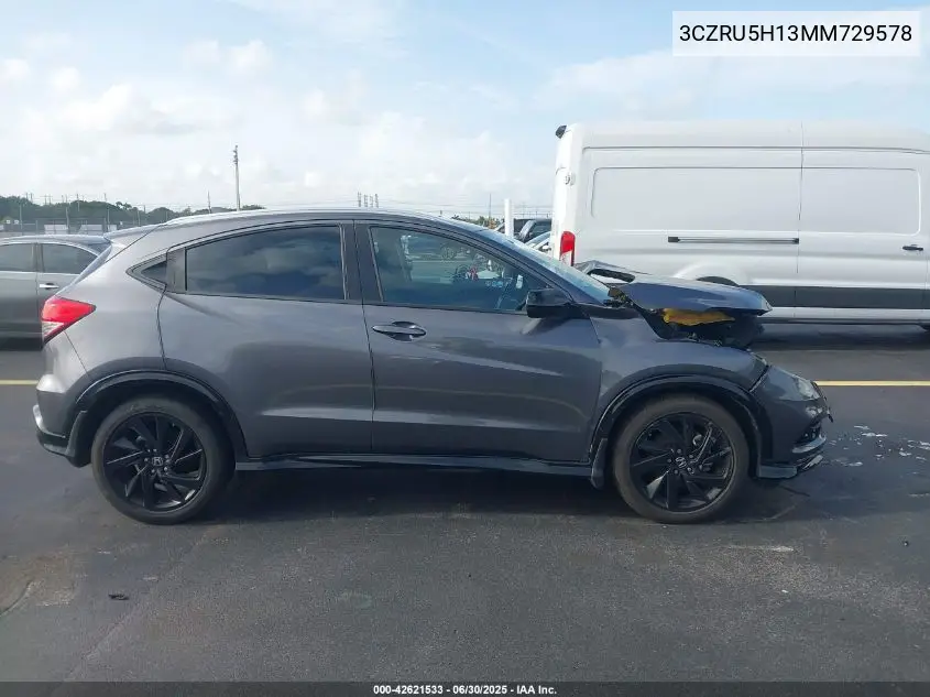 2021 Honda Hr-V 2Wd Sport VIN: 3CZRU5H13MM729578 Lot: 42621533