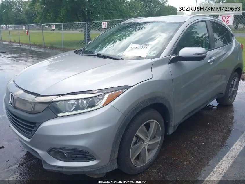 2021 Honda Hr-V Awd Ex-L VIN: 3CZRU6H7XMM729653 Lot: 42627971