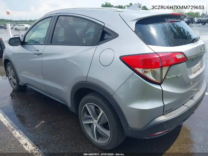 2021 Honda Hr-V Awd Ex-L VIN: 3CZRU6H7XMM729653 Lot: 42627971