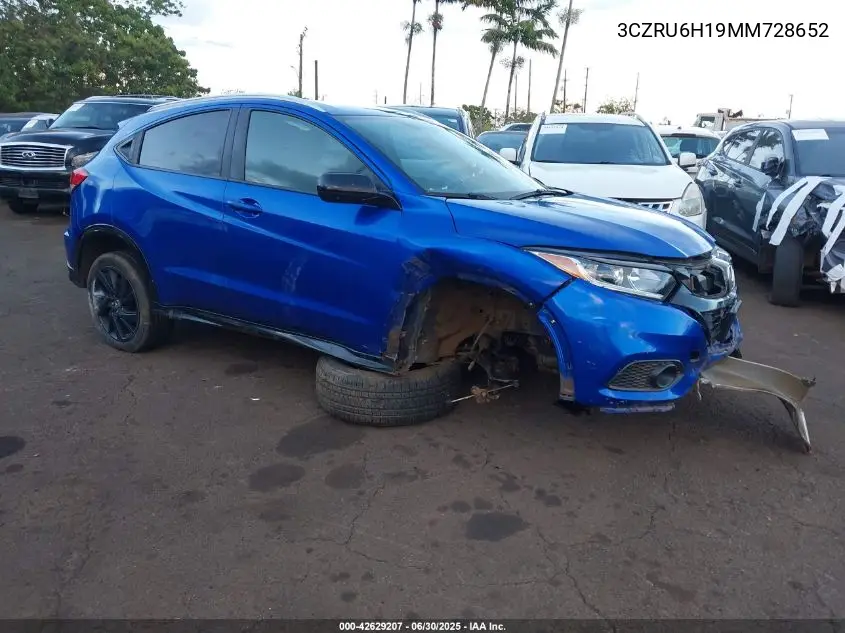 2021 Honda Hr-V Awd Sport VIN: 3CZRU6H19MM728652 Lot: 42629207