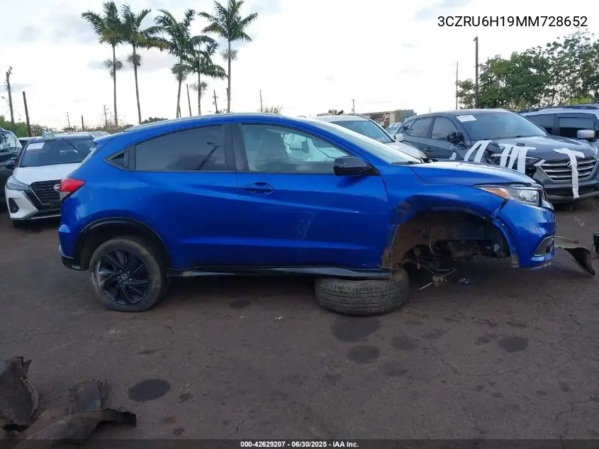2021 Honda Hr-V Awd Sport VIN: 3CZRU6H19MM728652 Lot: 42629207