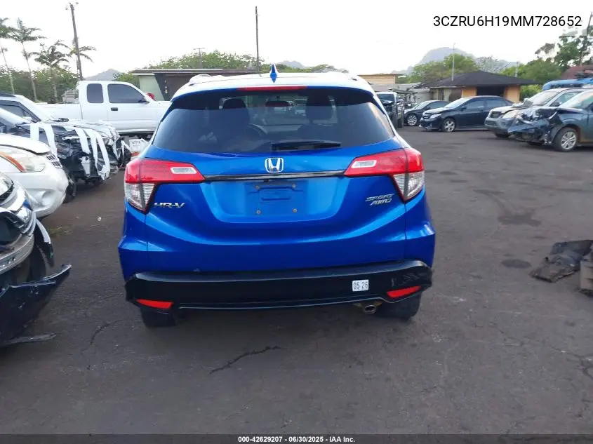 2021 Honda Hr-V Awd Sport VIN: 3CZRU6H19MM728652 Lot: 42629207
