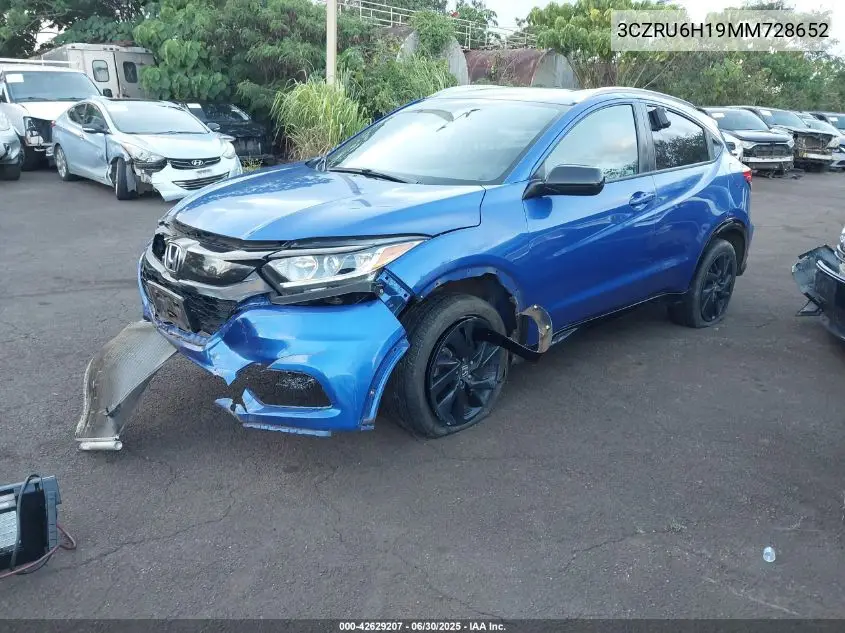 2021 Honda Hr-V Awd Sport VIN: 3CZRU6H19MM728652 Lot: 42629207