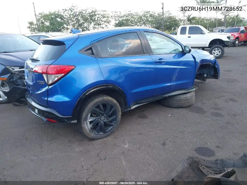 2021 Honda Hr-V Awd Sport VIN: 3CZRU6H19MM728652 Lot: 42629207