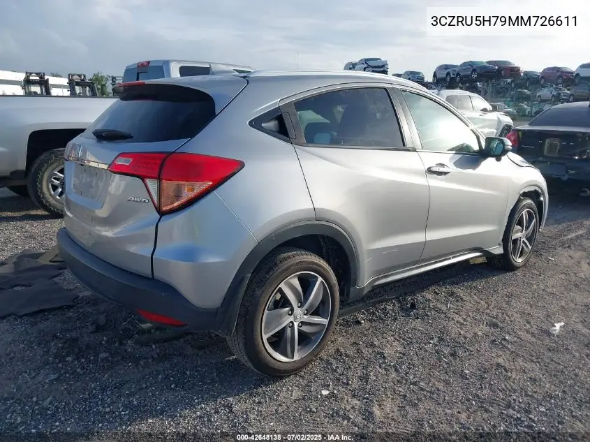2021 Honda Hr-V 2Wd Ex-L VIN: 3CZRU5H79MM726611 Lot: 42648138