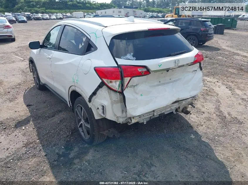2021 Honda Hr-V Awd Ex VIN: 3CZRU6H57MM724814 Lot: 42721362
