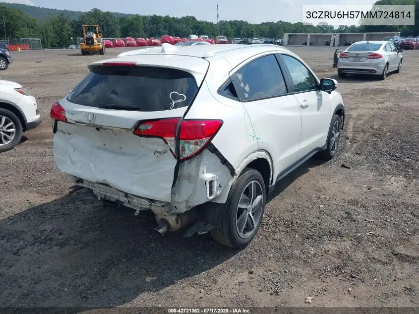 2021 Honda Hr-V Awd Ex VIN: 3CZRU6H57MM724814 Lot: 42721362