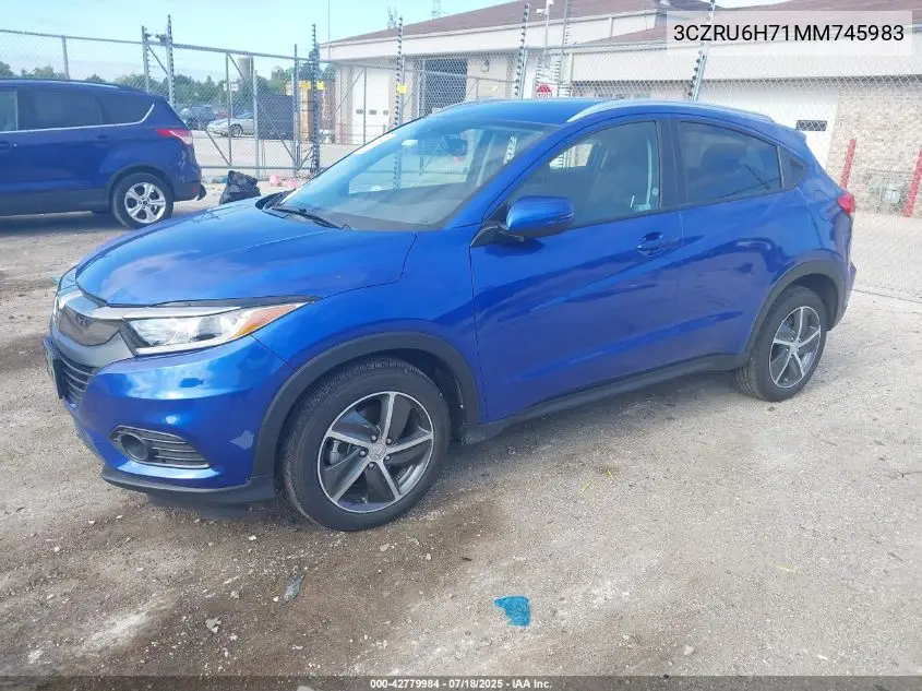 2021 Honda Hr-V Awd Ex-L VIN: 3CZRU6H71MM745983 Lot: 42779984