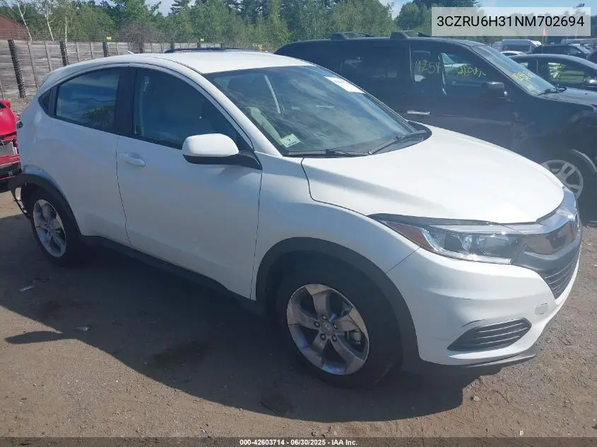 2022 Honda Hr-V Awd Lx VIN: 3CZRU6H31NM702694 Lot: 42603714