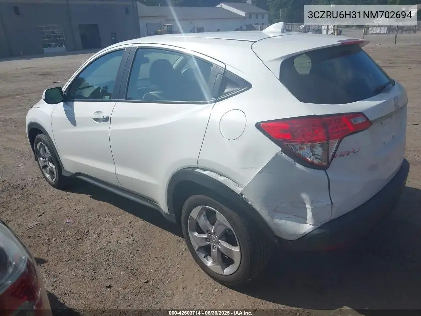 2022 Honda Hr-V Awd Lx VIN: 3CZRU6H31NM702694 Lot: 42603714