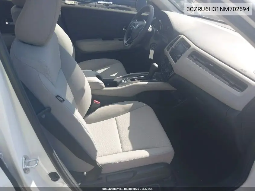 2022 Honda Hr-V Awd Lx VIN: 3CZRU6H31NM702694 Lot: 42603714