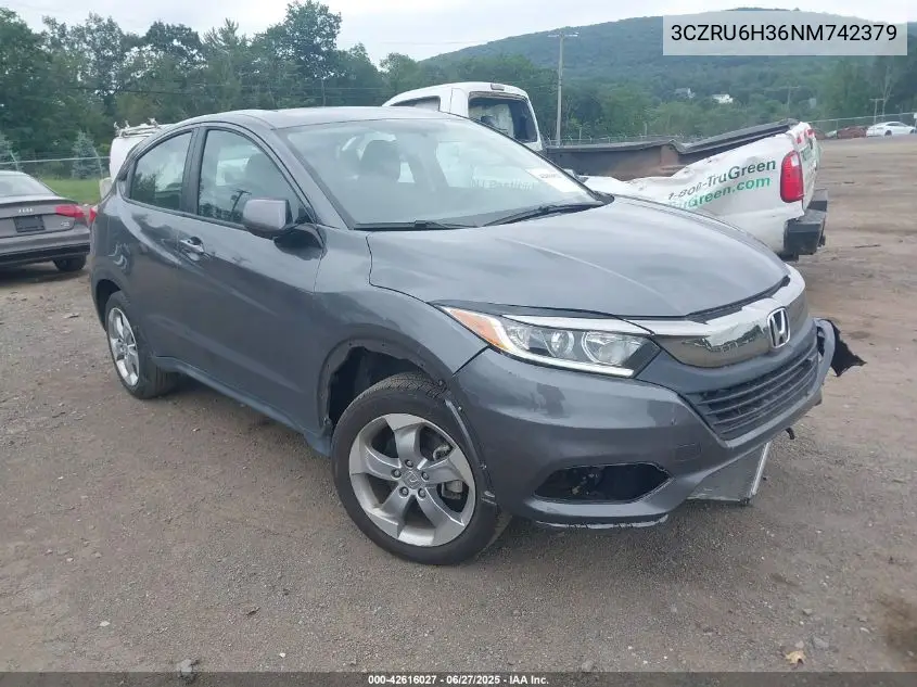 2022 Honda Hr-V Awd Lx VIN: 3CZRU6H36NM742379 Lot: 42616027