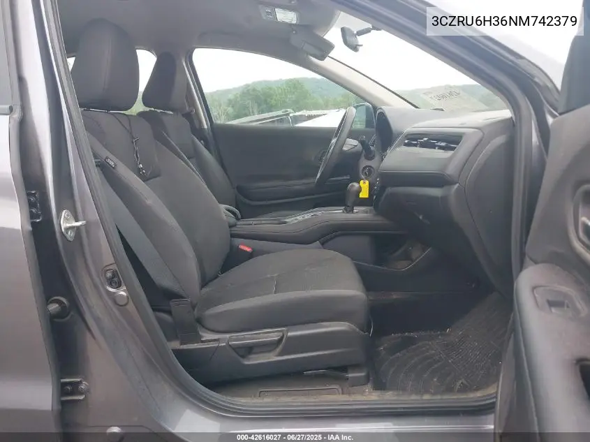 2022 Honda Hr-V Awd Lx VIN: 3CZRU6H36NM742379 Lot: 42616027