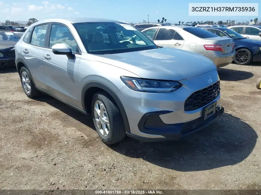 2024 Honda Hr-V 2Wd Lx VIN: 3CZRZ1H37RM735936 Lot: 41801798