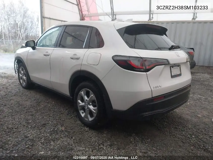 2025 Honda Hr-V Lx VIN: 3CZRZ2H38SM103233 Lot: 12310597