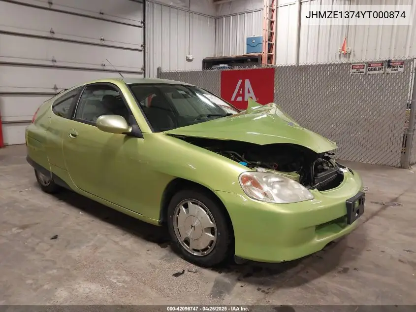 2000 Honda Insight VIN: JHMZE1374YT000874 Lot: 42096747