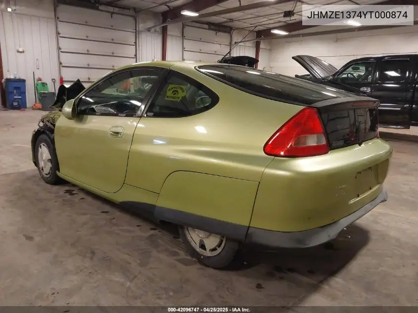 2000 Honda Insight VIN: JHMZE1374YT000874 Lot: 42096747