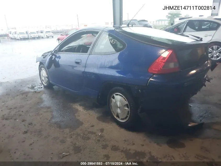 2001 Honda Insight Cvt VIN: JHMZE14711T002814 Lot: 39841583