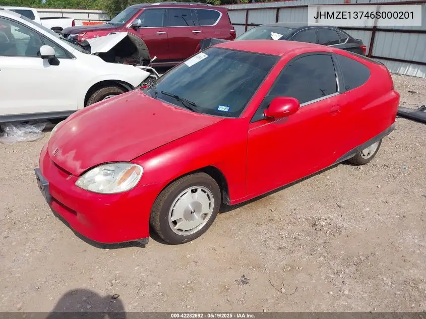 2006 Honda Insight VIN: JHMZE13746S000201 Lot: 42282692