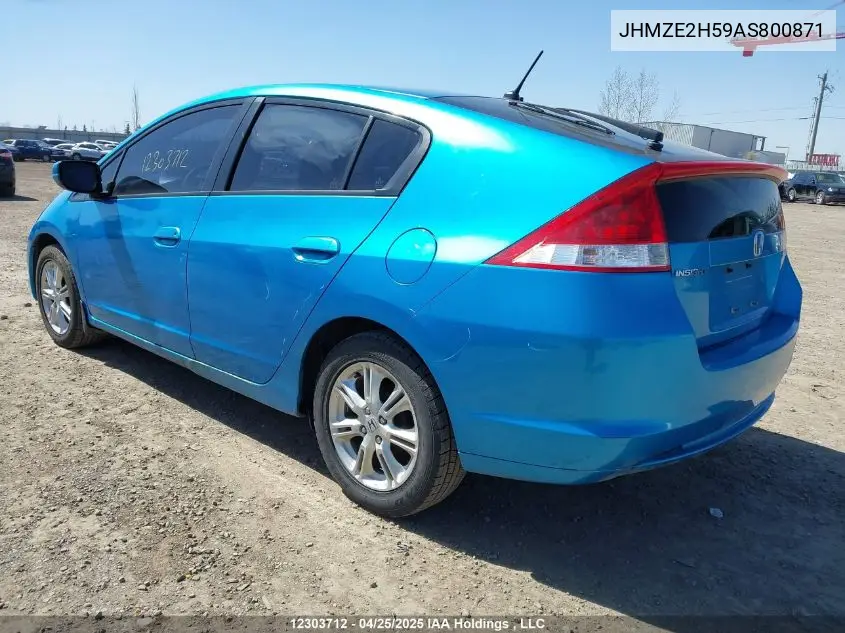 2010 Honda Insight Lx VIN: JHMZE2H59AS800871 Lot: 12303712