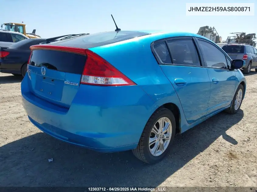 2010 Honda Insight Lx VIN: JHMZE2H59AS800871 Lot: 12303712