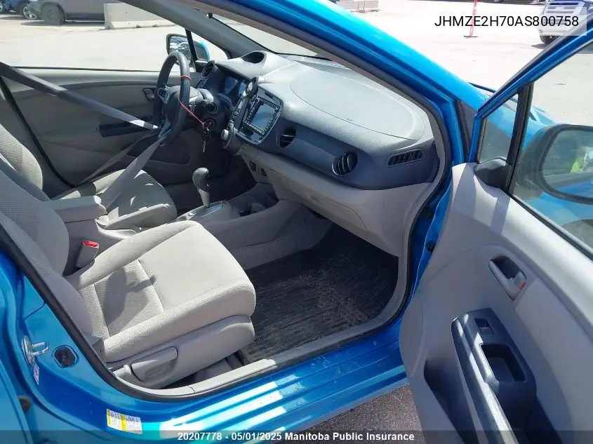 2010 Honda Insight Ex VIN: JHMZE2H70AS800758 Lot: 20207778