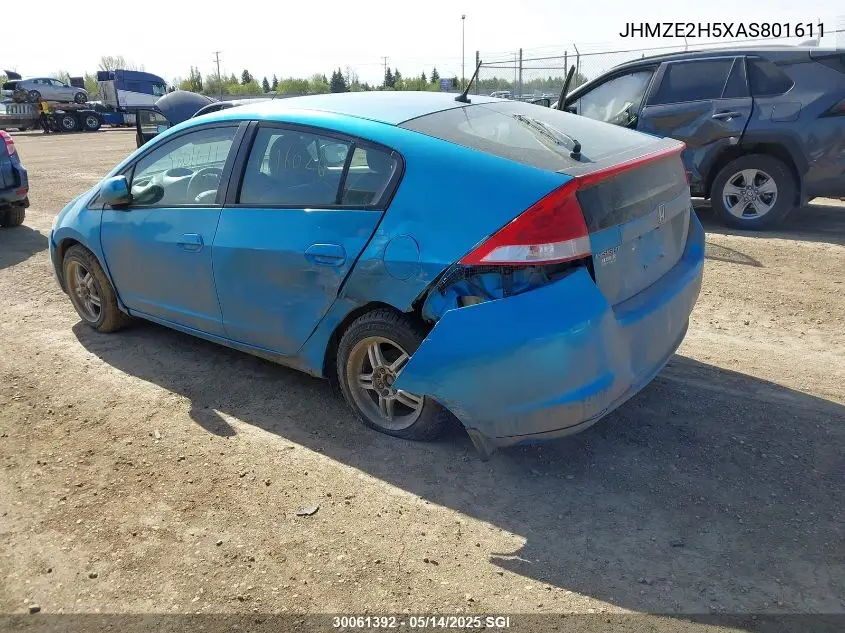 jhmze2h5xas801611 JHMZE2H5XAS801611 2010 Honda Insight Lx