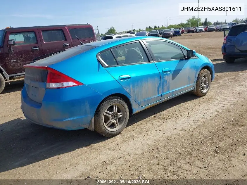 jhmze2h5xas801611 JHMZE2H5XAS801611 2010 Honda Insight Lx