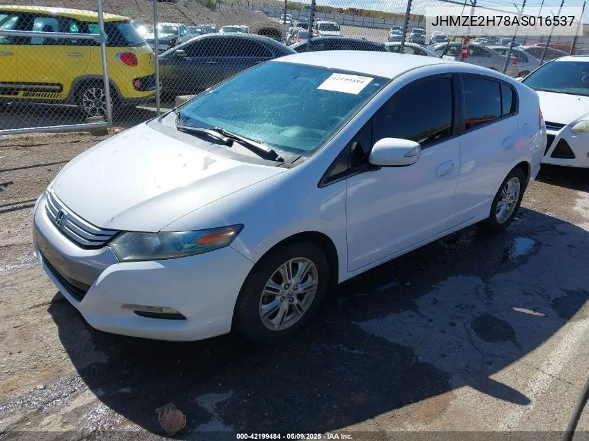2010 Honda Insight Ex VIN: JHMZE2H78AS016537 Lot: 42199484