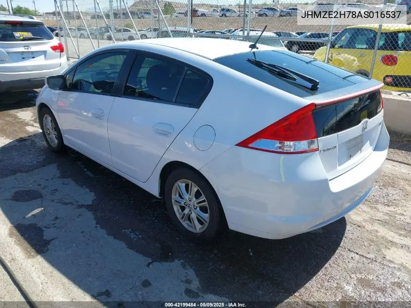 2010 Honda Insight Ex VIN: JHMZE2H78AS016537 Lot: 42199484