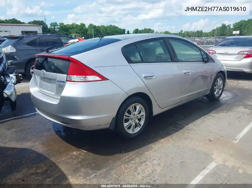 2010 Honda Insight Ex VIN: JHMZE2H77AS019610 Lot: 42207678