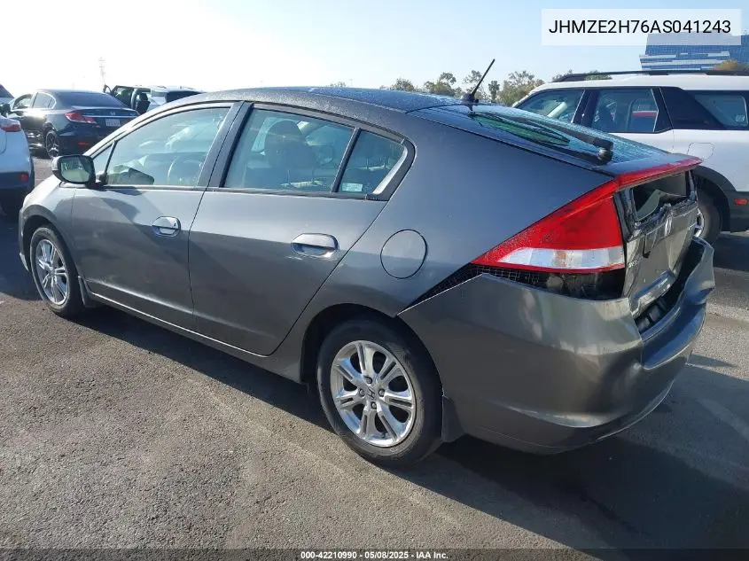 2010 Honda Insight Ex VIN: JHMZE2H76AS041243 Lot: 42210990